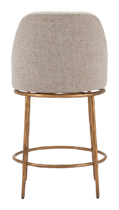Nordhavn Beige & Gold Swivel Counter Stool - Ornate Home