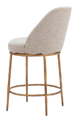 Nordhavn Beige & Gold Swivel Counter Stool - Ornate Home