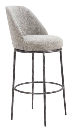 Nordhavn Gray Swivel Barstool - Ornate Home