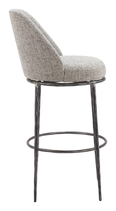 Nordhavn Gray Swivel Barstool - Ornate Home