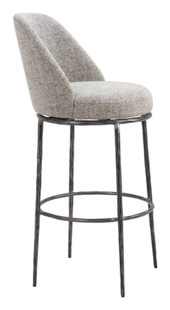 Nordhavn Gray Swivel Barstool - Ornate Home