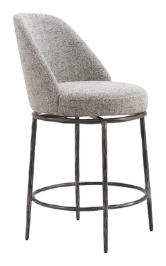 Nordhavn Gray Swivel Counter Stool - Ornate Home