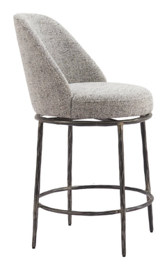 Nordhavn Gray Swivel Counter Stool - Ornate Home