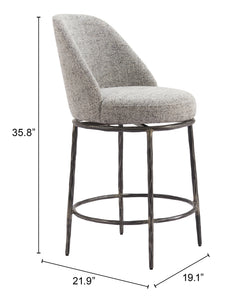 Nordhavn Gray Swivel Counter Stool - Ornate Home
