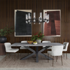 Nordic Ridge Grey 94 Dining Table w/ 6 Gibson Chairs - Ornate Home