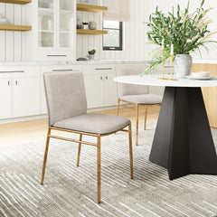Nordvest Beige & Gold Dining Chair - Ornate Home