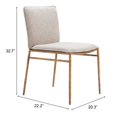 Nordvest Beige & Gold Dining Chair - Ornate Home