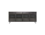Nore Black Metal/Glass Cabinet (4 Doors) - Ornate Home