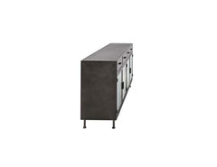Nore Black Metal/Glass Cabinet (4 Doors) - Ornate Home