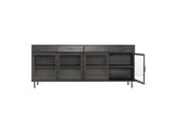 Nore Black Metal/Glass Cabinet (4 Doors) - Ornate Home