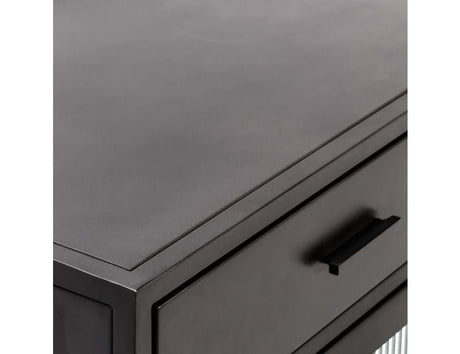 Nore Black Metal/Glass Cabinet - Ornate Home