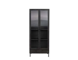 Nore Black Metal/Glass Tall Cabinet - Ornate Home