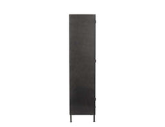 Nore Black Metal/Glass Tall Cabinet - Ornate Home