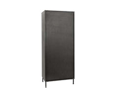 Nore Black Metal/Glass Tall Cabinet - Ornate Home