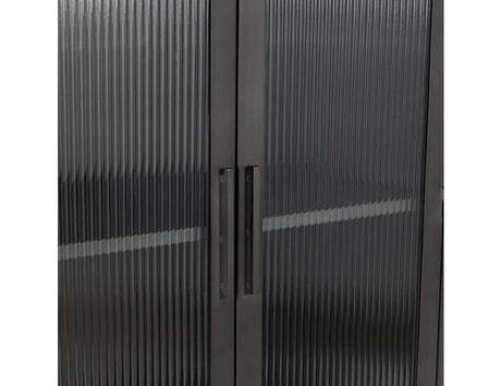 Nore Black Metal/Glass Tall Cabinet - Ornate Home