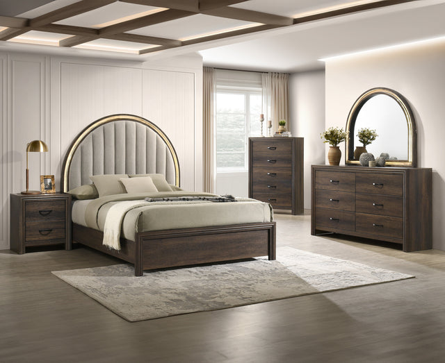 Noreen Brown Queen Panel Bed - Ornate Home