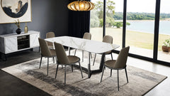 Norelli Silver/Taupe Dining Table - Ornate Home
