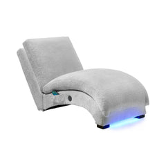 Nori Glam Fog Chaise with Heat Massage, USBC, LED - Ornate Home
