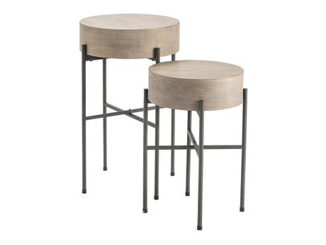 Normandy Brown/Black 2-Piece Accent Table Set - Ornate Home