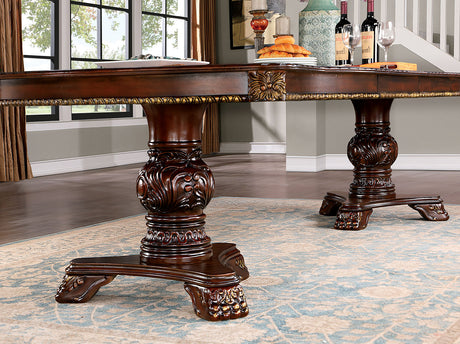 Normandy Brown Cherry/Tan 9 Pc. Dining Room Set - Ornate Home
