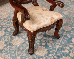 Normandy Brown Cherry/Tan 9 Pc. Dining Room Set - Ornate Home
