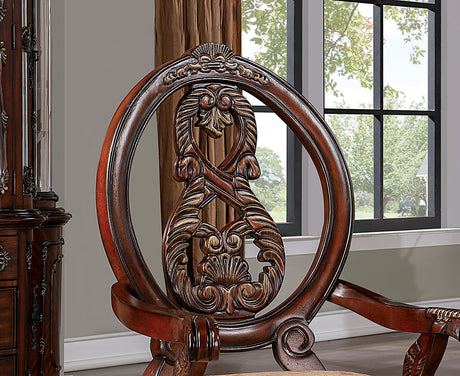 Normandy Brown Cherry/Tan 9 Pc. Dining Room Set - Ornate Home