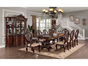 Normandy Brown Cherry/Tan 9 Pc. Dining Room Set - Ornate Home