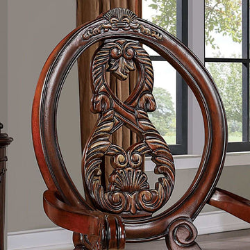 Normandy Brown Cherry & Tan Side Chair (Set of 2) - Ornate Home