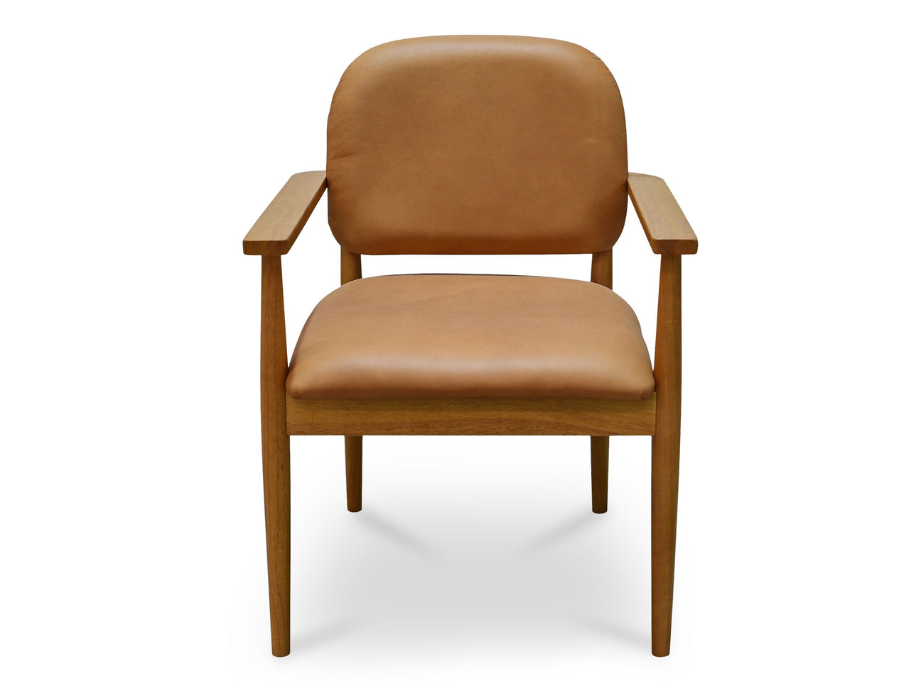 Norrie Brown Leather Dining Chair - Ornate Home