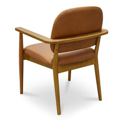 Norrie Brown Leather Dining Chair - Ornate Home