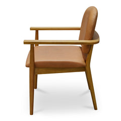 Norrie Brown Leather Dining Chair - Ornate Home