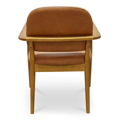 Norrie Brown Leather Dining Chair - Ornate Home