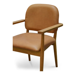Norrie Brown Leather Dining Chair - Ornate Home