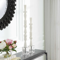 Norte White Stone Sculptures (Set of 2) - Ornate Home