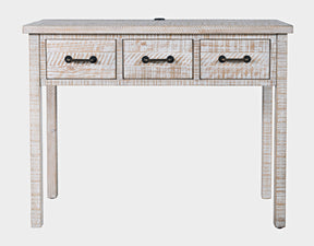 North Coast White Wash 3 Drawer Accent Console - Ornate Home
