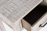 North Coast White Wash 3 Drawer Accent Console - Ornate Home