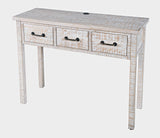 North Coast White Wash 3 Drawer Accent Console - Ornate Home