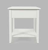 North Fork White End Table w/ Drawer - Ornate Home