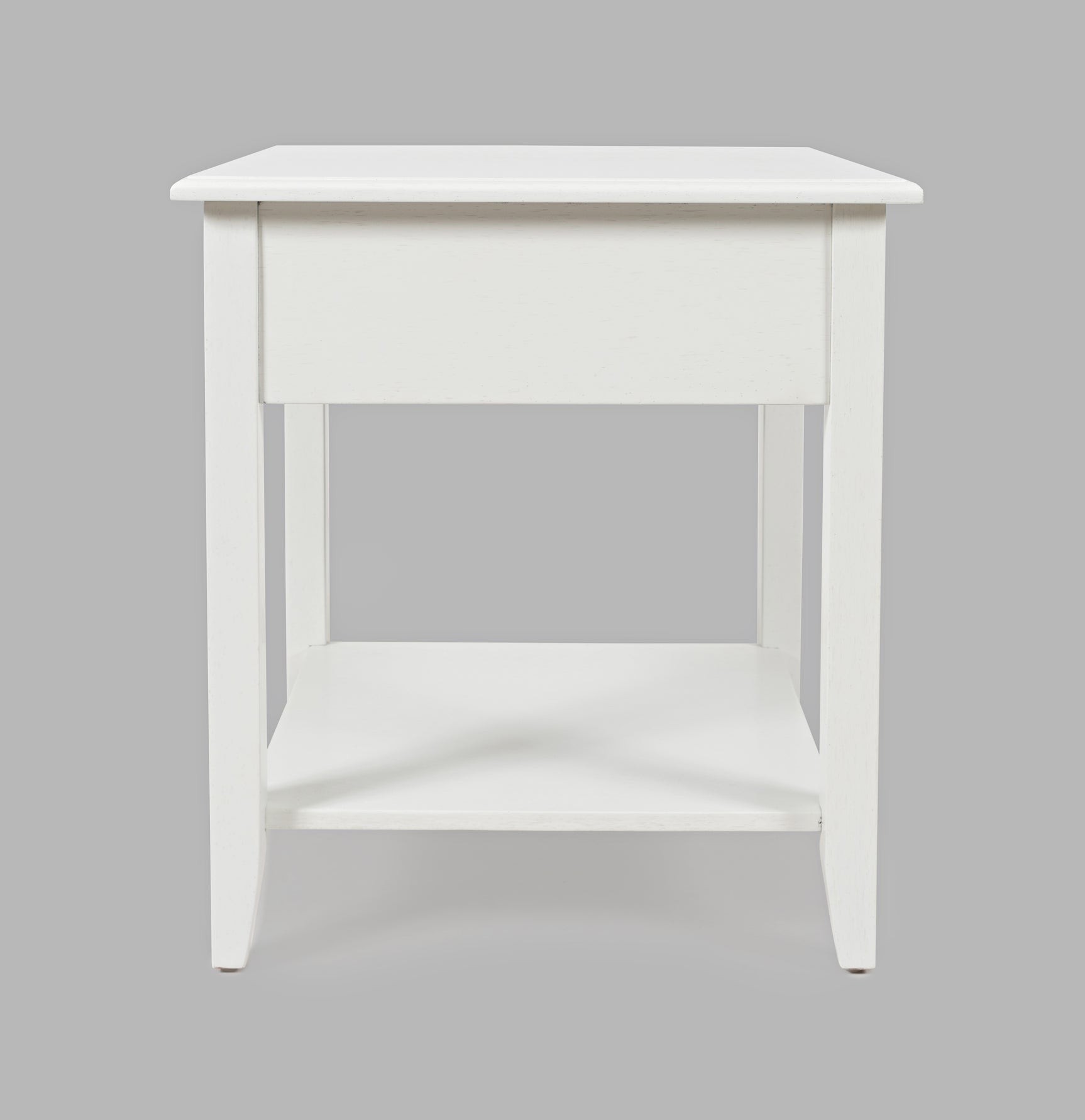 North Fork White End Table w/ Drawer - Ornate Home