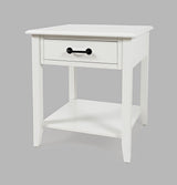 North Fork White End Table w/ Drawer - Ornate Home