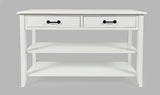 North Fork White Sofa Table w/ 2 Drawers - Ornate Home