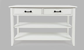 North Fork White Sofa Table w/ 2 Drawers - Ornate Home