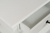 North Fork White Sofa Table w/ 2 Drawers - Ornate Home