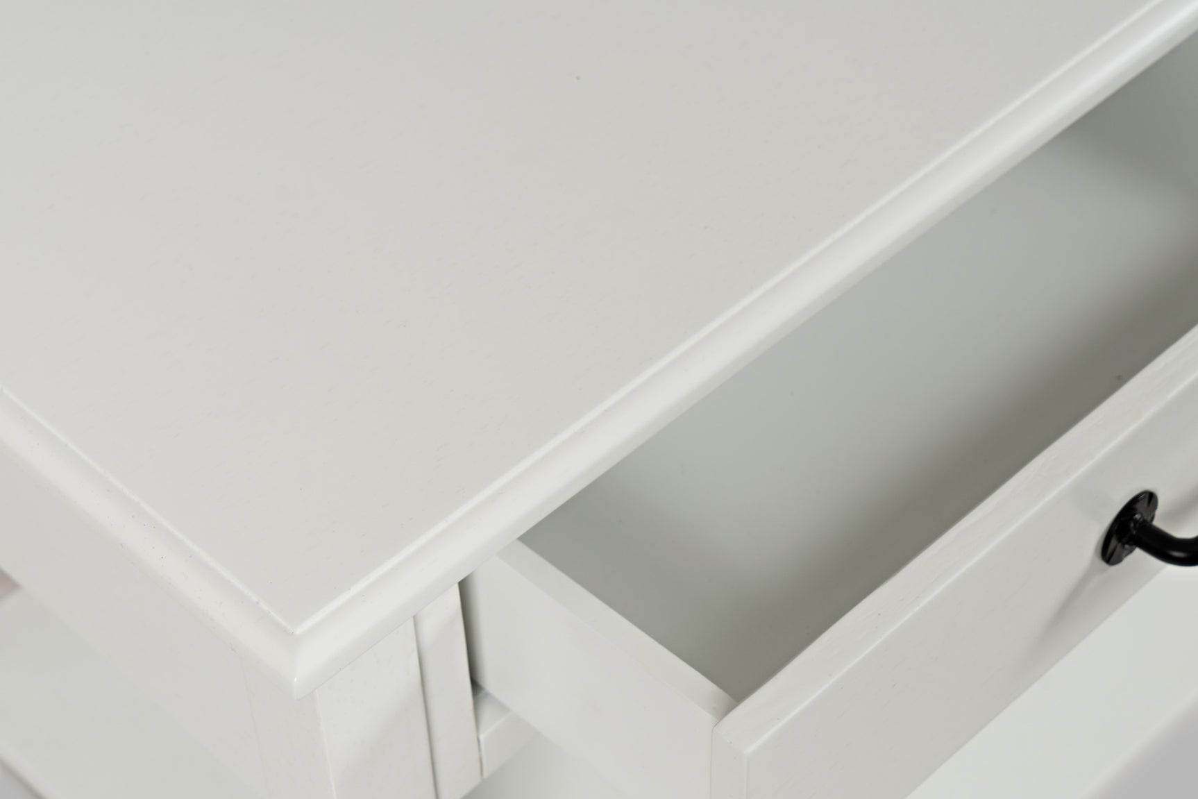 North Fork White Sofa Table w/ 2 Drawers - Ornate Home
