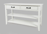 North Fork White Sofa Table w/ 2 Drawers - Ornate Home