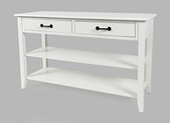 North Fork White Sofa Table w/ 2 Drawers - Ornate Home
