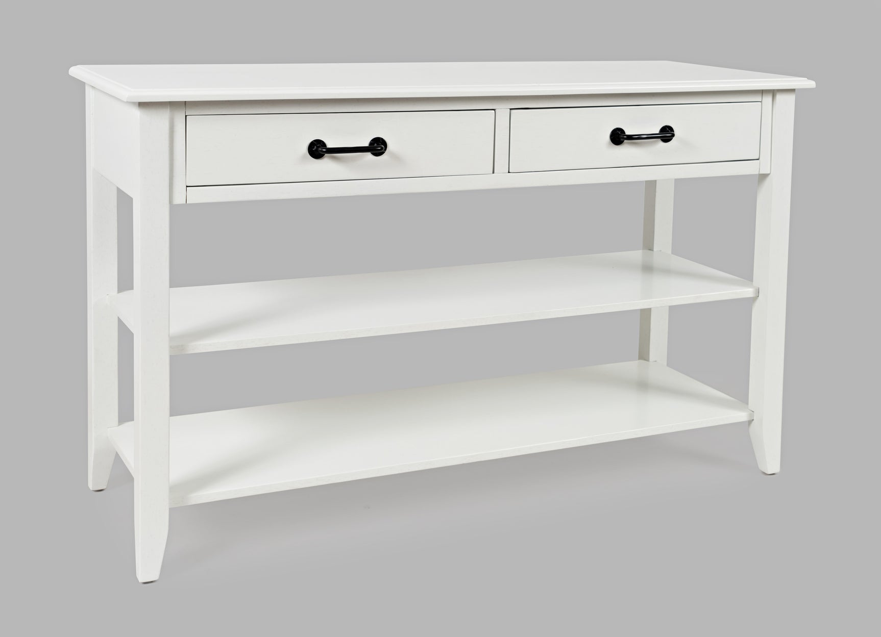 North Fork White Sofa Table w/ 2 Drawers - Ornate Home