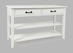 North Fork White Sofa Table w/ 2 Drawers - Ornate Home