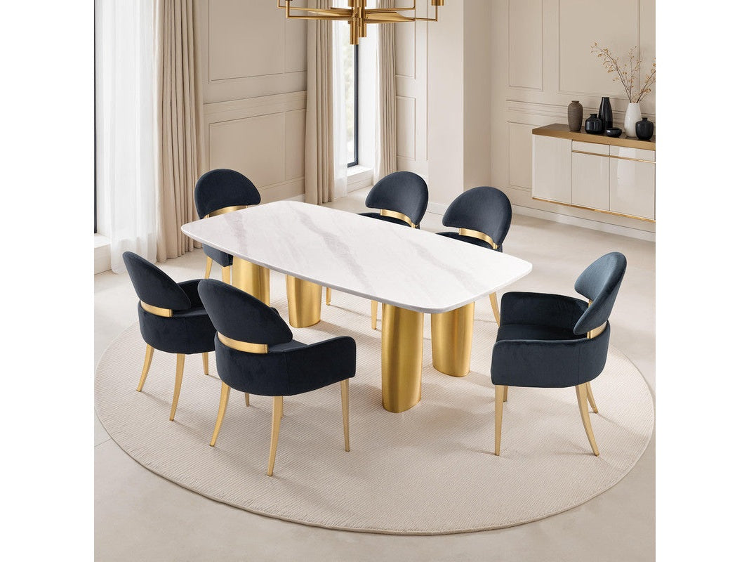 Northall White/Gold/Black 5 Pc. Dining Table Set - Ornate Home