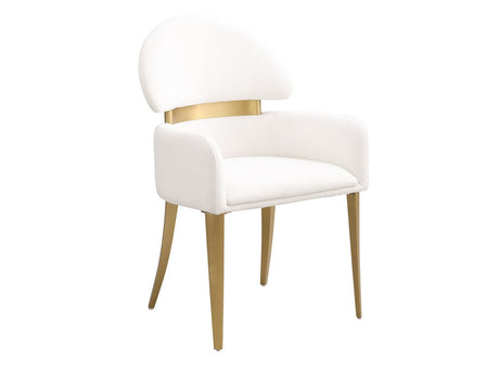 Northam White/Matte Gold Arm Chair (Set of 2) - Ornate Home